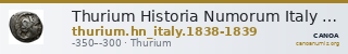 Thurium Historia Numorum Italy 1838-1839 — CANOA