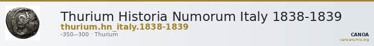 Thurium Historia Numorum Italy 1838-1839 — CANOA