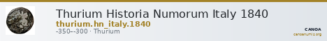 Thurium Historia Numorum Italy 1840 — CANOA