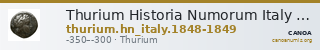 Thurium Historia Numorum Italy 1848-1849 — CANOA