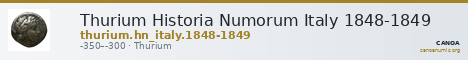 Thurium Historia Numorum Italy 1848-1849 — CANOA