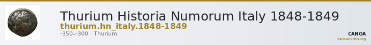 Thurium Historia Numorum Italy 1848-1849 — CANOA