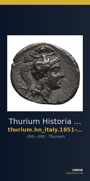 Thurium Historia Numorum Italy 1851-1855 — CANOA