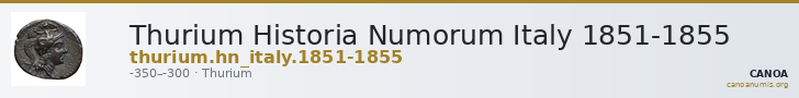 Thurium Historia Numorum Italy 1851-1855 — CANOA