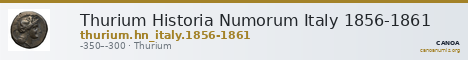 Thurium Historia Numorum Italy 1856-1861 — CANOA