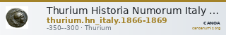 Thurium Historia Numorum Italy 1866-1869 — CANOA