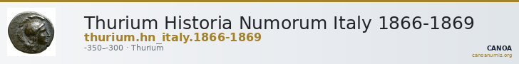 Thurium Historia Numorum Italy 1866-1869 — CANOA