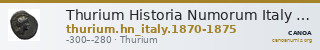 Thurium Historia Numorum Italy 1870-1875 — CANOA