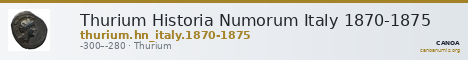 Thurium Historia Numorum Italy 1870-1875 — CANOA