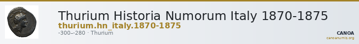Thurium Historia Numorum Italy 1870-1875 — CANOA
