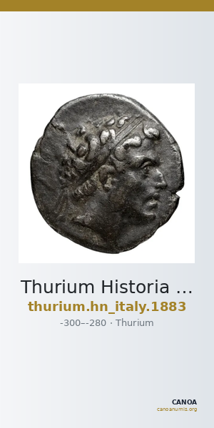 Thurium Historia Numorum Italy 1883 — CANOA