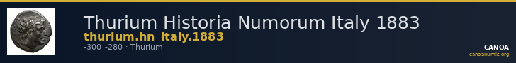 Thurium Historia Numorum Italy 1883 — CANOA