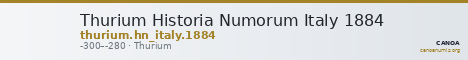 Thurium Historia Numorum Italy 1884 — CANOA