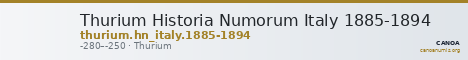 Thurium Historia Numorum Italy 1885-1894 — CANOA