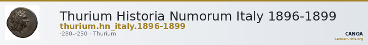 Thurium Historia Numorum Italy 1896-1899 — CANOA