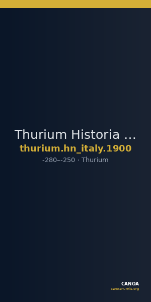 Thurium Historia Numorum Italy 1900 — CANOA