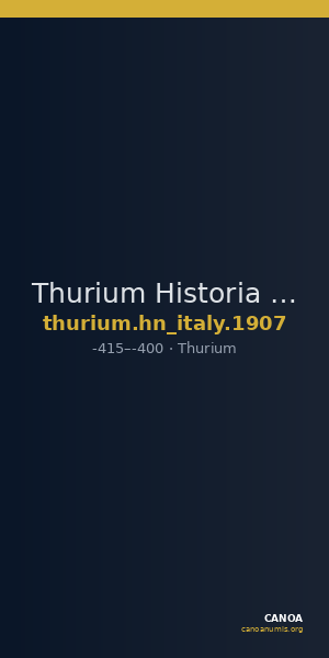 Thurium Historia Numorum Italy 1907 — CANOA