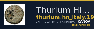 Thurium Historia Numorum Italy 1908-1911 — CANOA