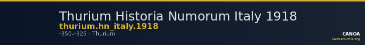 Thurium Historia Numorum Italy 1918 — CANOA