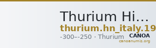 Thurium Historia Numorum Italy 1919 — CANOA