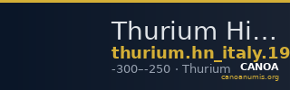 Thurium Historia Numorum Italy 1923 — CANOA