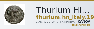 Thurium Historia Numorum Italy 1924 — CANOA