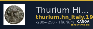 Thurium Historia Numorum Italy 1924 — CANOA