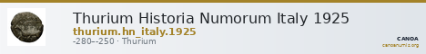 Thurium Historia Numorum Italy 1925 — CANOA