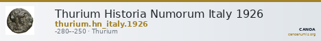 Thurium Historia Numorum Italy 1926 — CANOA