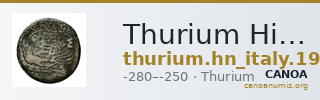 Thurium Historia Numorum Italy 1927 — CANOA