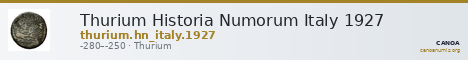 Thurium Historia Numorum Italy 1927 — CANOA