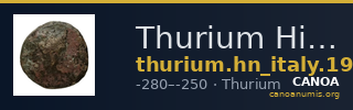 Thurium Historia Numorum Italy 1928 — CANOA
