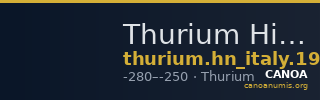 Thurium Historia Numorum Italy 1929 — CANOA