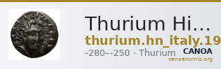 Thurium Historia Numorum Italy 1930 — CANOA