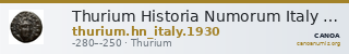 Thurium Historia Numorum Italy 1930 — CANOA