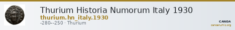 Thurium Historia Numorum Italy 1930 — CANOA
