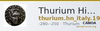 Thurium Historia Numorum Italy 1932 — CANOA