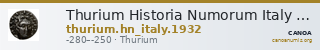 Thurium Historia Numorum Italy 1932 — CANOA