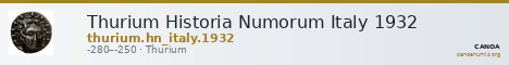 Thurium Historia Numorum Italy 1932 — CANOA
