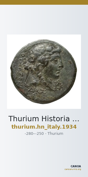 Thurium Historia Numorum Italy 1934 — CANOA