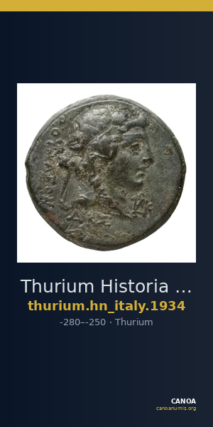 Thurium Historia Numorum Italy 1934 — CANOA