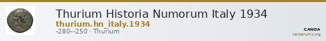 Thurium Historia Numorum Italy 1934 — CANOA