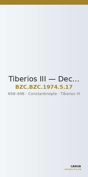 Tiberios III — Decanummium (Constantinople, 698) — CANOA