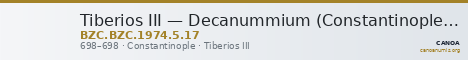 Tiberios III — Decanummium (Constantinople, 698) — CANOA