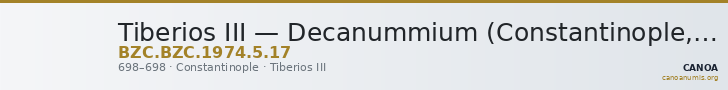 Tiberios III — Decanummium (Constantinople, 698) — CANOA