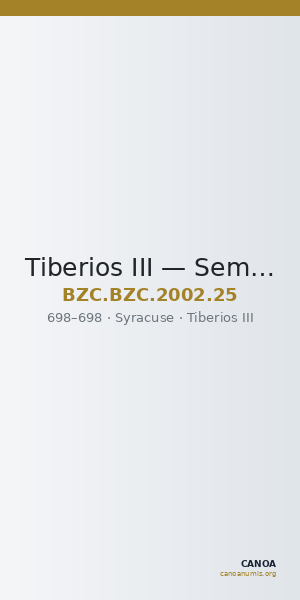 Tiberios III — Semissis (Syracuse, 698) — CANOA
