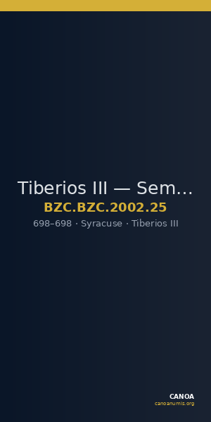 Tiberios III — Semissis (Syracuse, 698) — CANOA