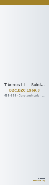 Tiberios III — Solidus (Constantinople, 698) — CANOA