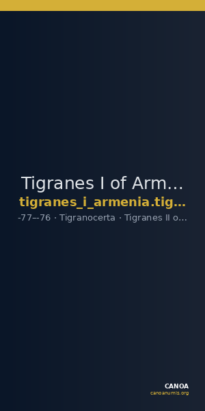 Tigranes I of Armenia Tigranocerta Kovacs 2016 57 — CANOA