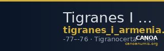 Tigranes I of Armenia Tigranocerta Kovacs 2016 59 — CANOA